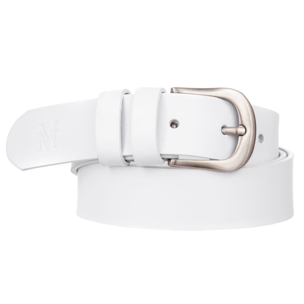 Klasyczny Pasek Damski VerMari Skórzany Biały 3 cm