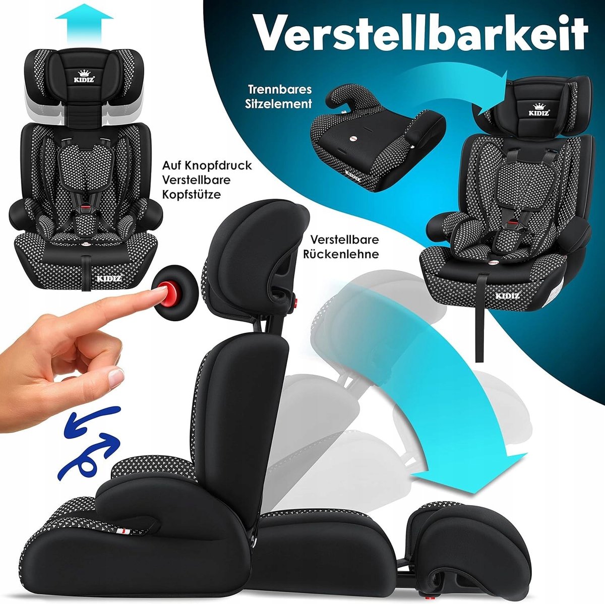 Fotelik samochodowy 9-36 kg KIDIZ