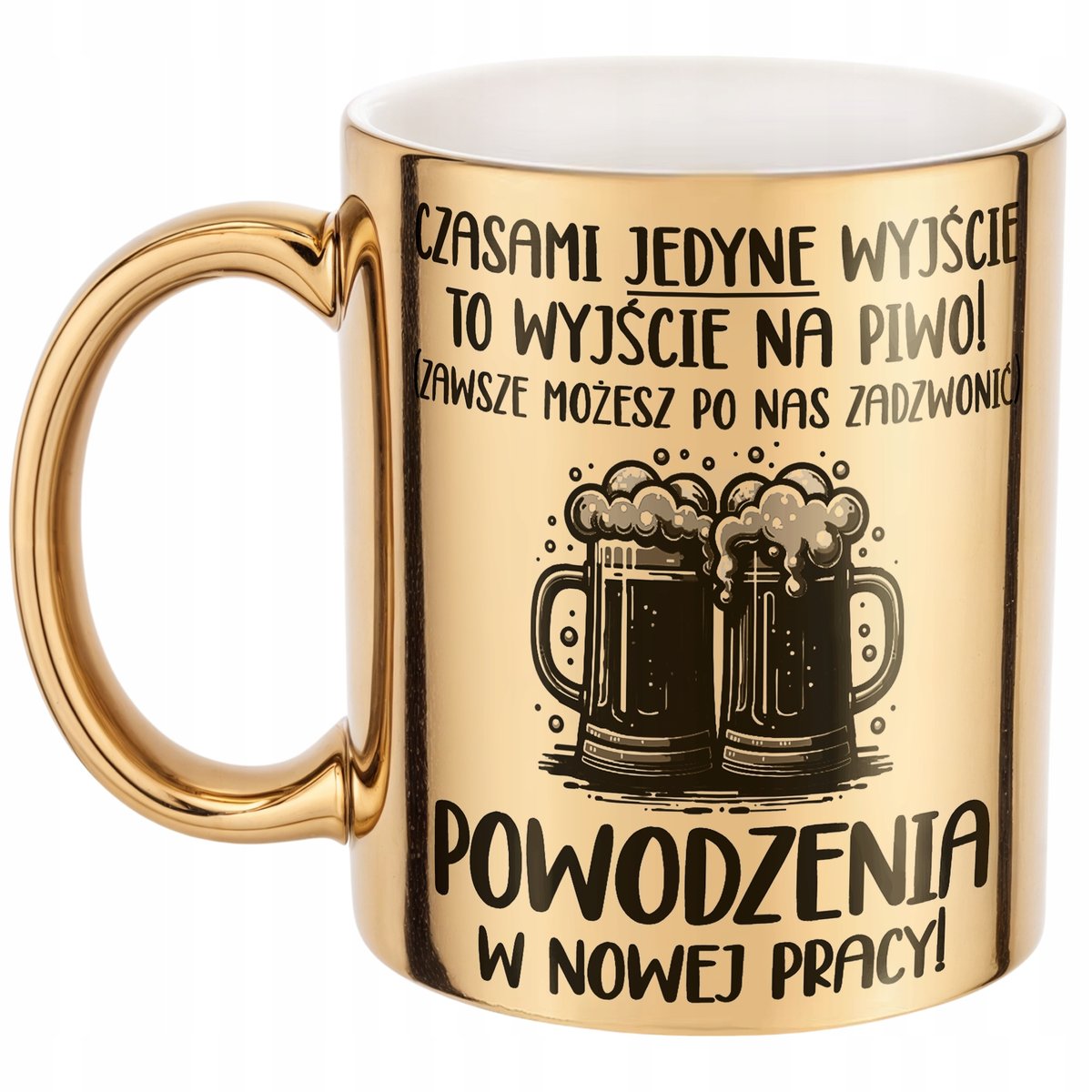 Złoty Kubek ceramiczny Pożeganie Odejście z Pracy Dla Kolegi Koleżanki