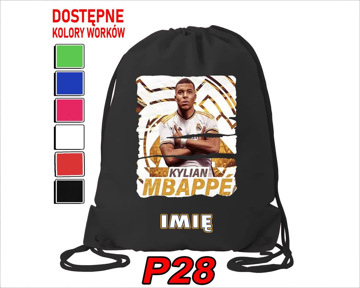 Worek Szkolny Na Wf Trening Buty Sportowy Dla Fana Kilian Mbappe Real