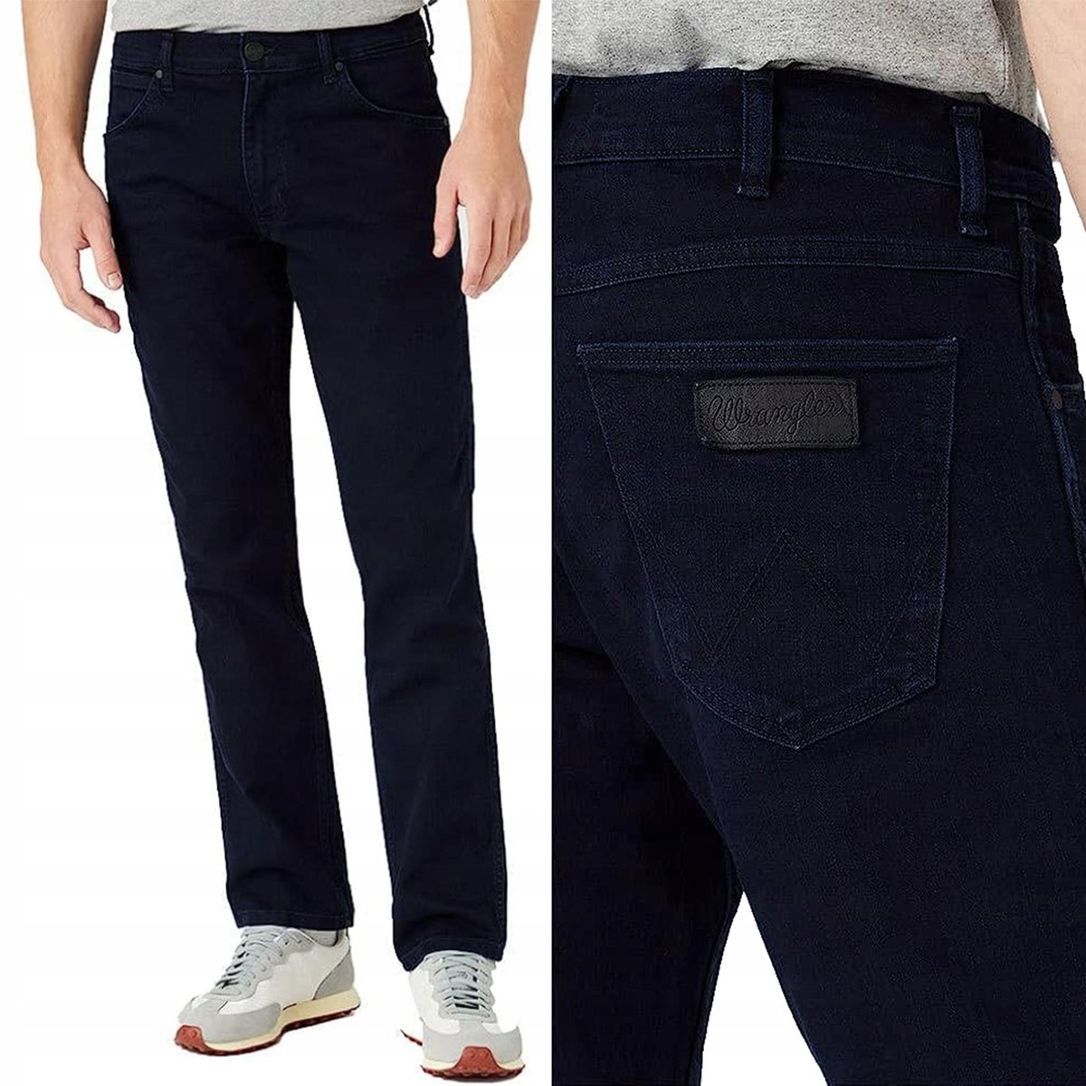 Wrangler GREENSBORO Black Back DżINS GRANATOWE SPODNIE JEANSOWE W34 L34