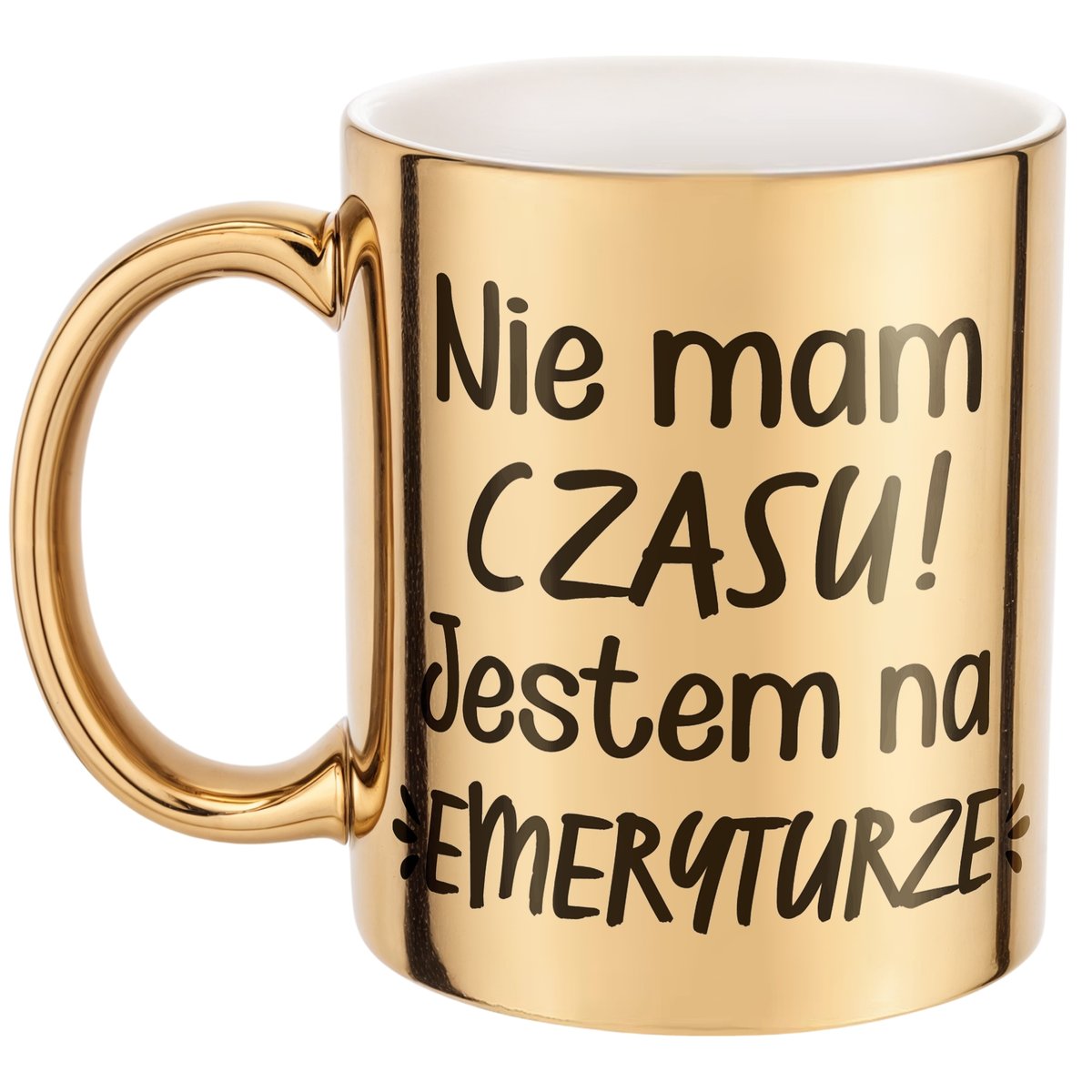 Złoty Kubek ceramiczny z okazji Emerytury Dla Emeryta Emerytki Prezent
