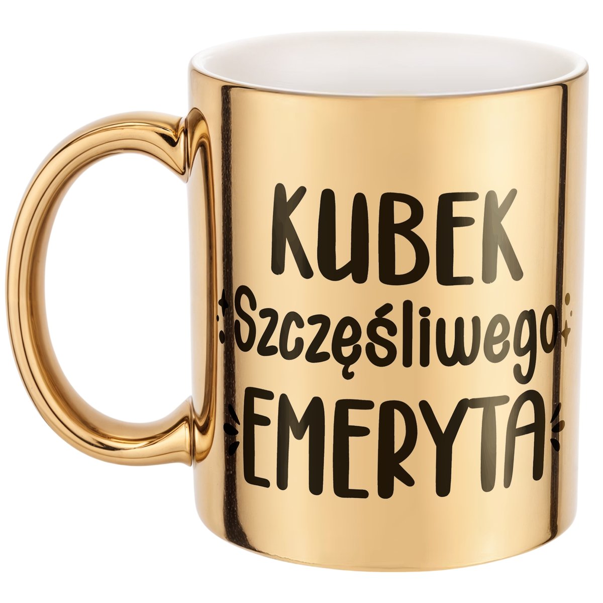 Złoty Kubek ceramiczny z okazji Emerytury Dla Emeryta Prezent Upominek