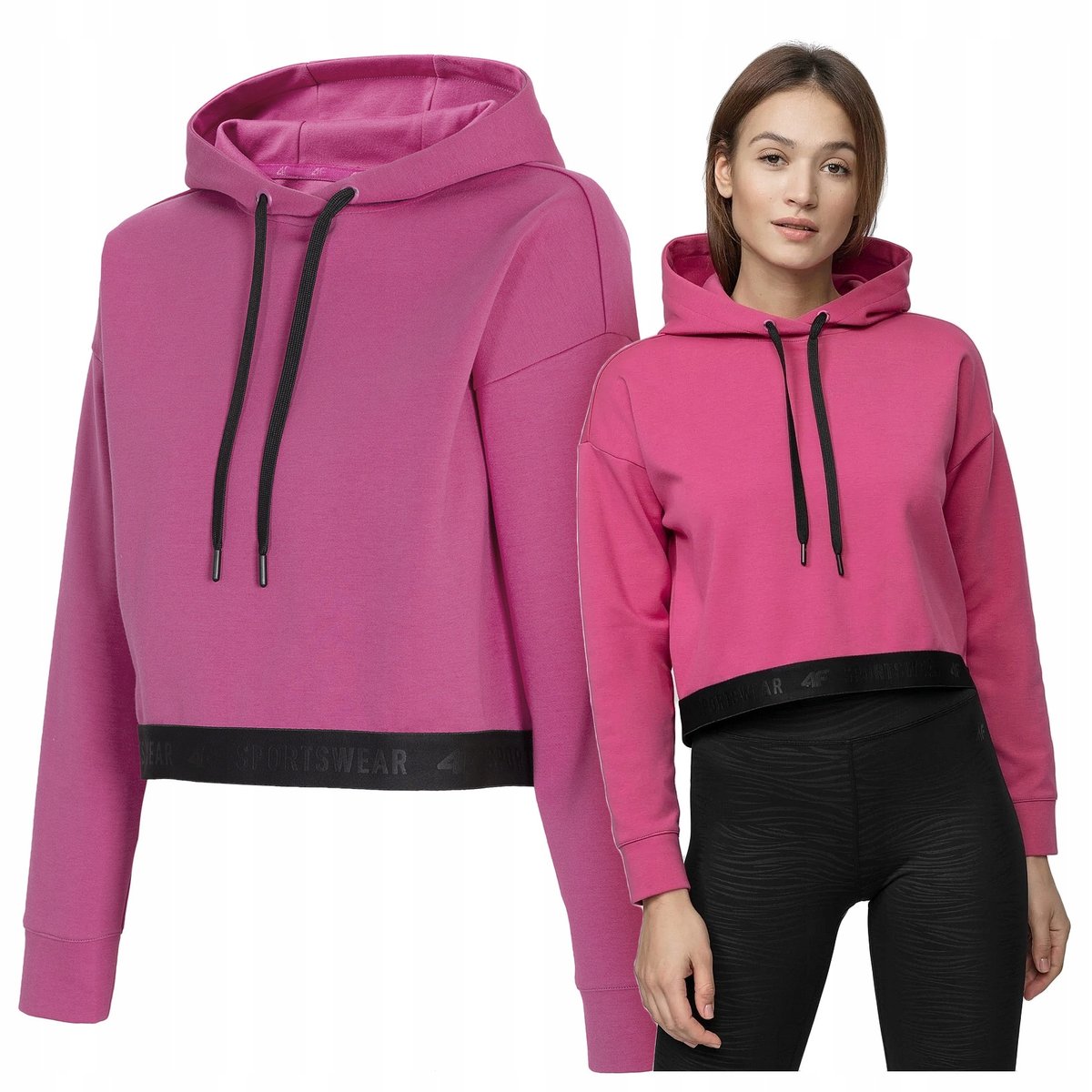 BLUZA damska 4F OVERSIZE dresowa KRÓTKA BLD011 XXL