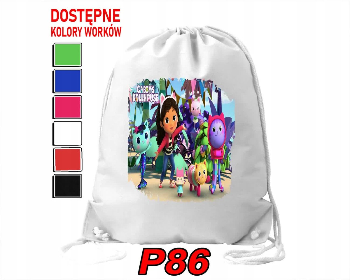 Worek Szkolny Na Wf Buty Kotki Domek Bajki Dla Dzieci 3 Wzory + Imię