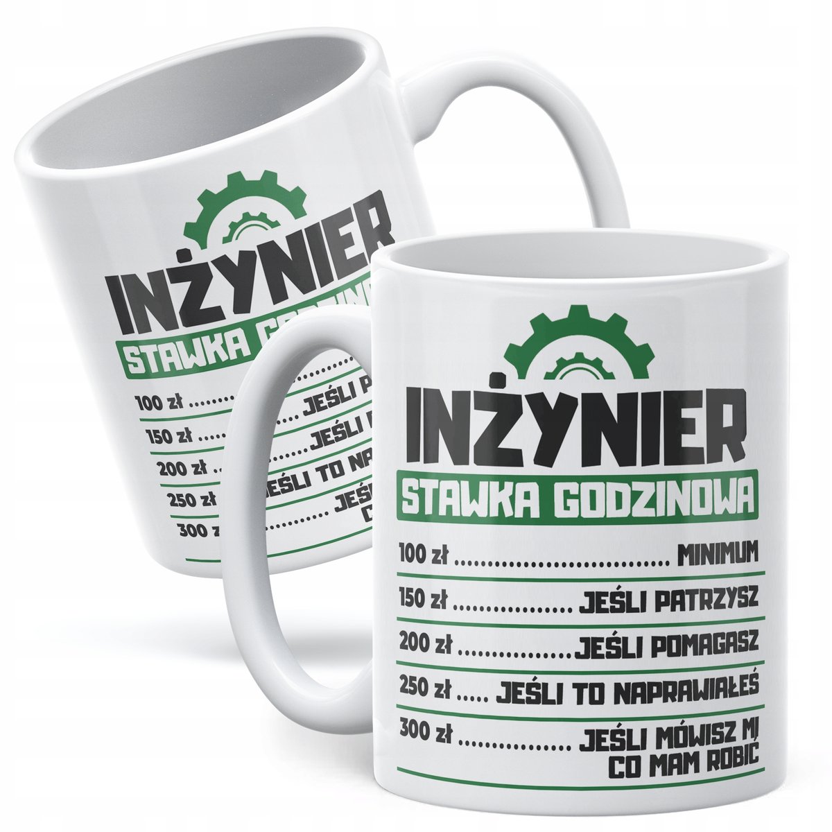Kubek ceramiczny Inżynier Stawka Godzinowa Zabawny Prezent Upominek