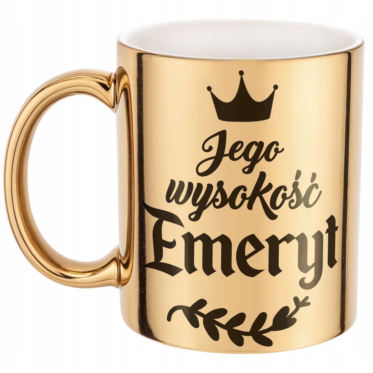 Złoty Kubek ceramiczny z okazji Emerytury Dla Emeryta Prezent Upominek