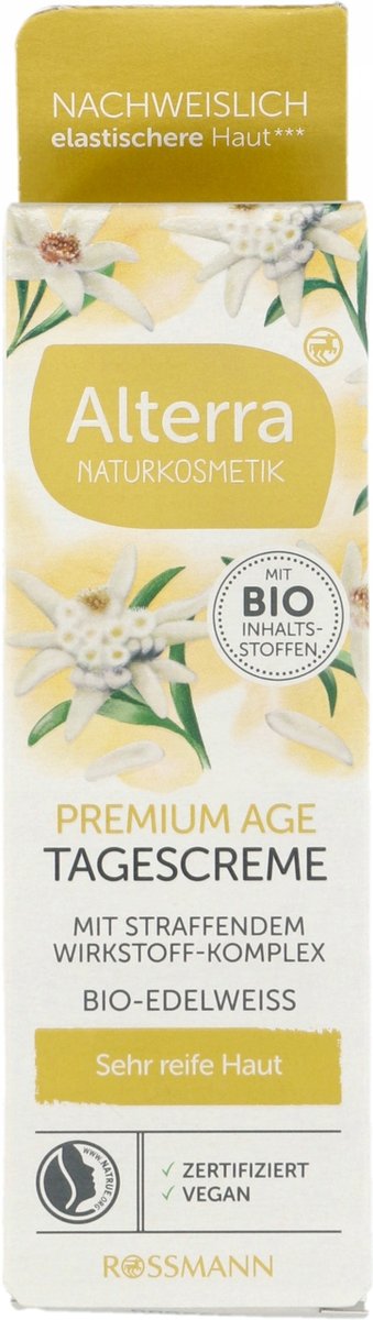 ALTERRA PREMIUM AGE KREM DO TWARZY Z SZAROTKĄ ALPEJSKĄ BIO NA DZIEŃ 50 ML