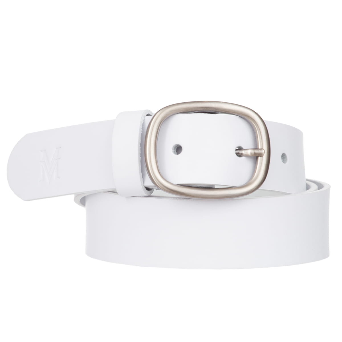 Klasyczny Pasek Damski VerMari Skórzany Biały 3 cm