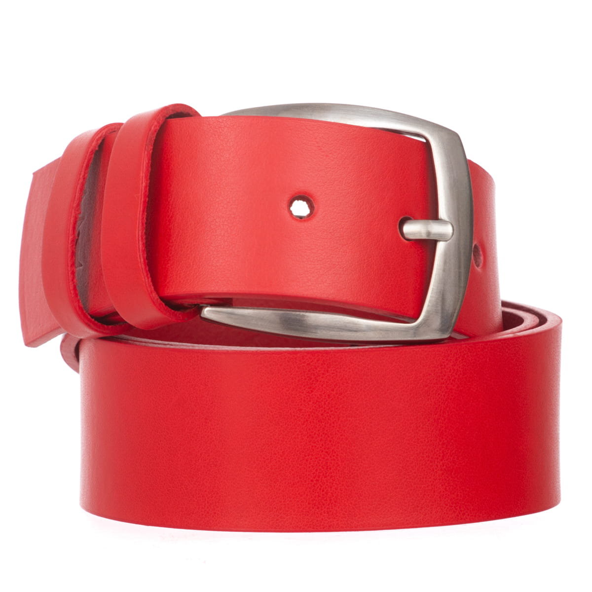 Klasyczny Pasek Damski VerMari Skórzany Czerwony 4 cm