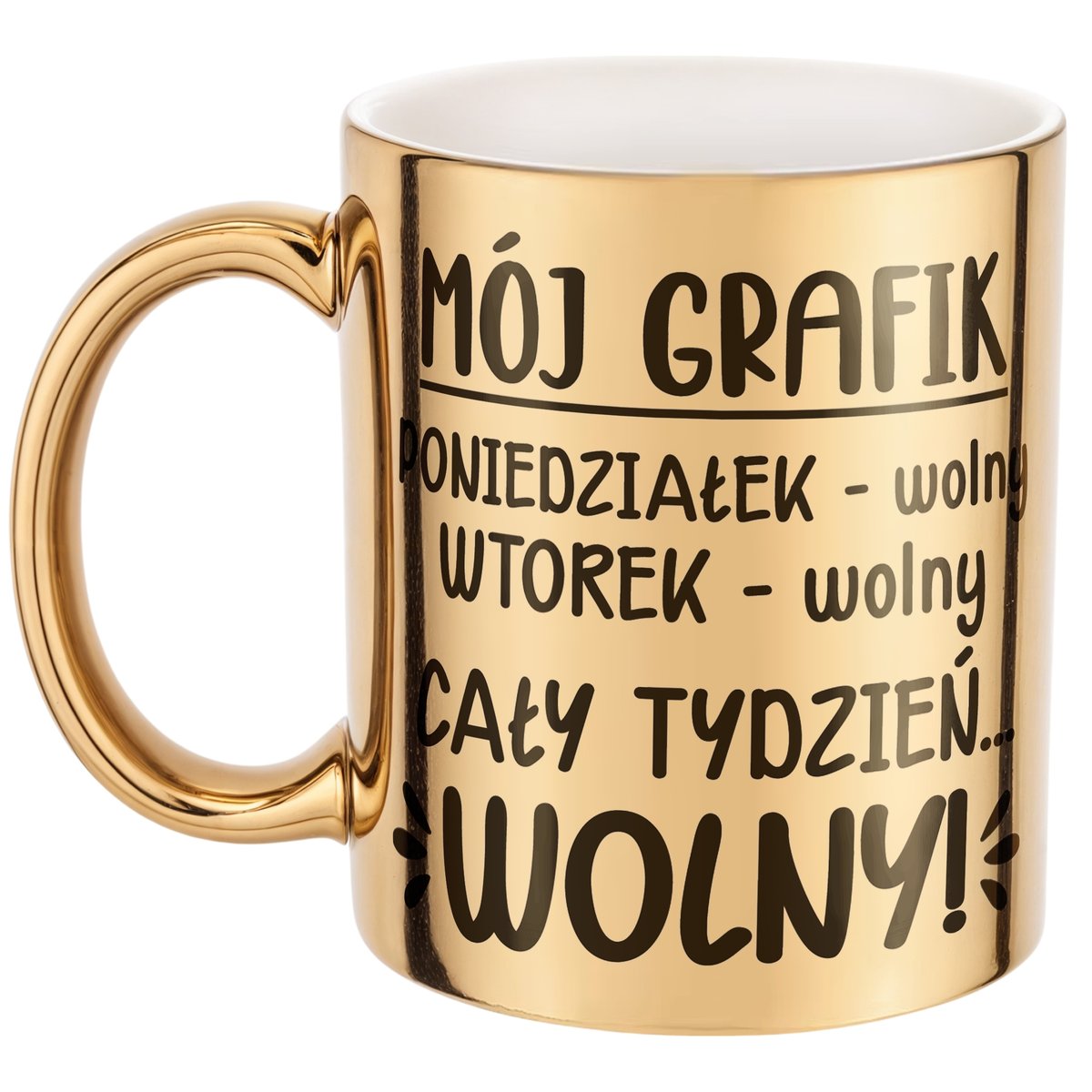 Złoty Kubek ceramiczny z okazji Emerytury Dla Emeryta Emerytki Prezent