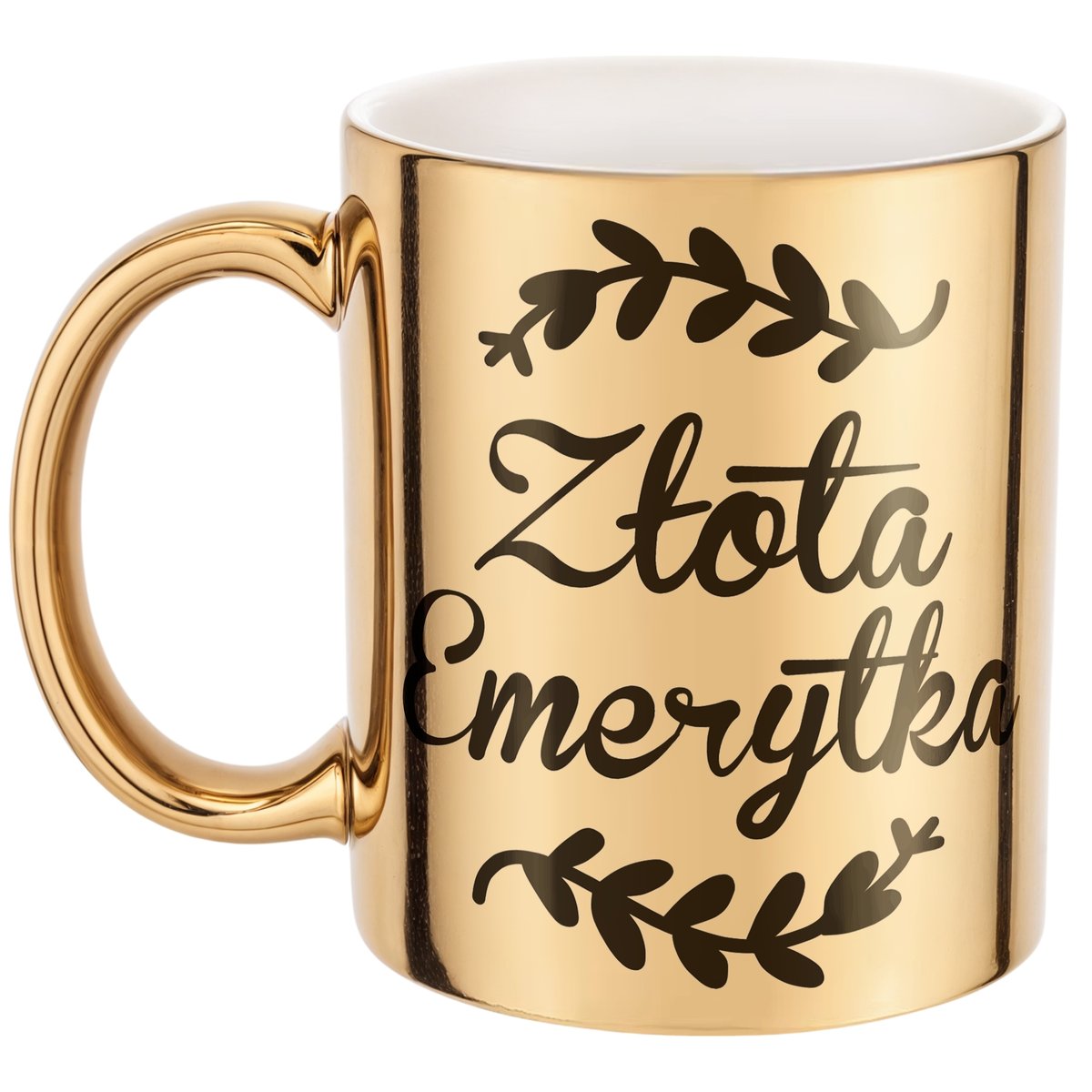 Złoty Kubek ceramiczny z okazji Emerytury Dla Emerytki Prezent Upominek