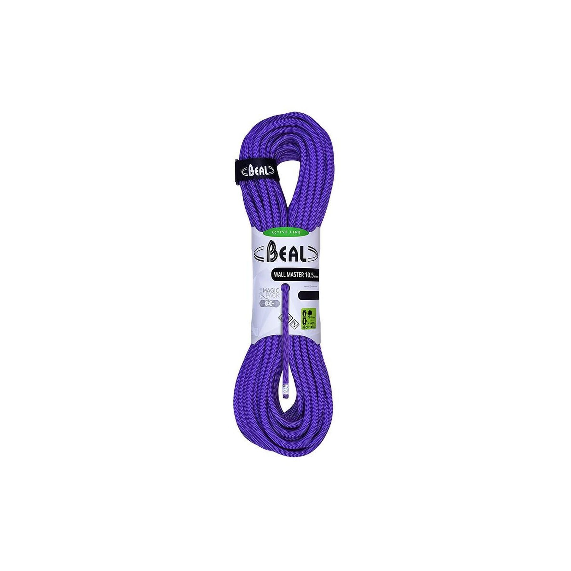 Beal (ujednoznacznienie) lina do wspinaczki Wall Master Uni Core, fioletowy, 10,5 mm x 30 m C105WM6.30