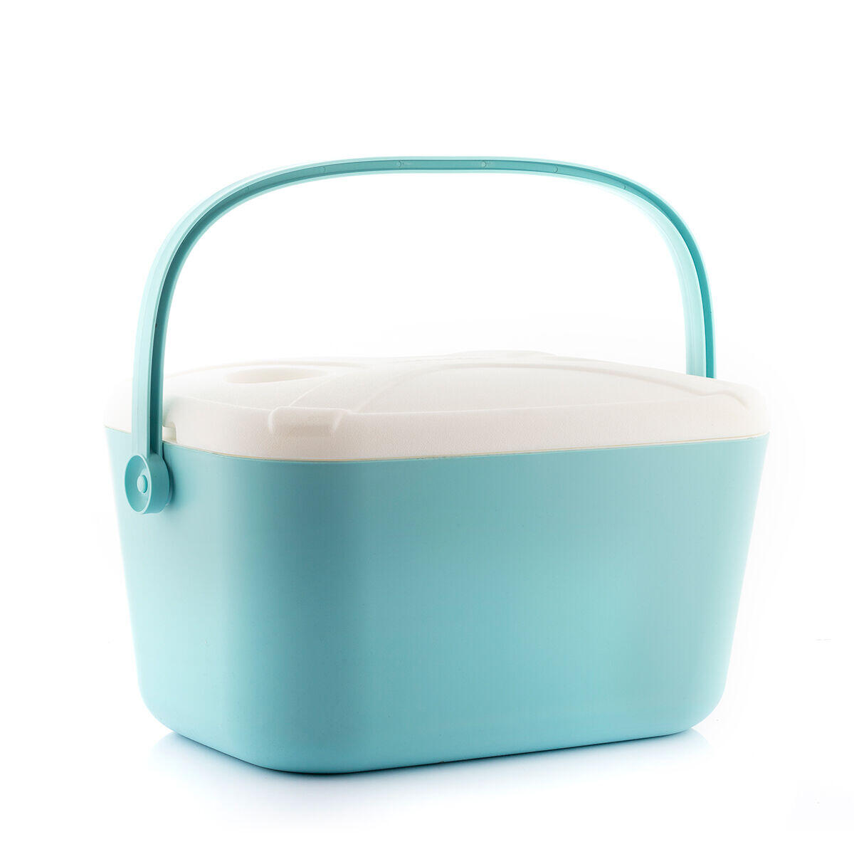 InnovaGoods® Lodówka przenośna 20L, Lodówka Plaża z pokrywką Wielofunkcyjny x2 uchwyt na kubek, Chłodziarka przenośna z Vintage, Kosz piknikowy Idealny na kemping, piknik, kemping, ogród, plaża,
