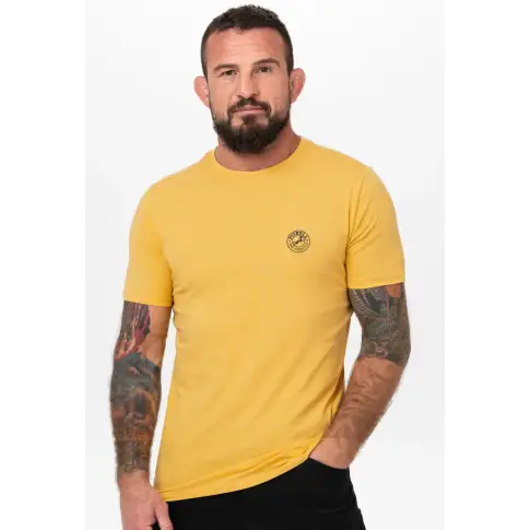 Pit Bull T-shirt Koszulka Męska Slim Fit San Diego Ca Small Logo Yellow