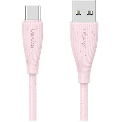 Kabel USB - USB-C USAMS Green Series SJ714 18W 1 m Różowy