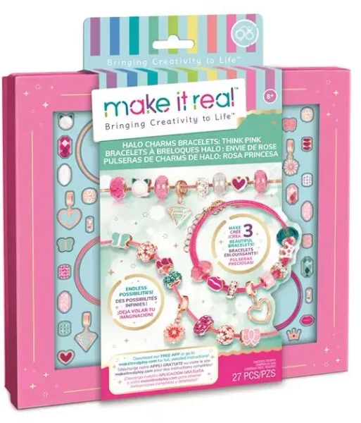 Make it Real. Zestaw do tworzenia bransoletek Halo Charms Think Pink