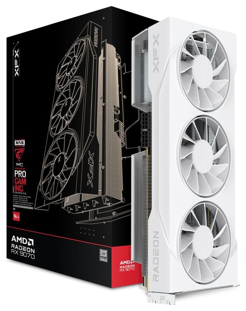 XFX Radeon RX 9070 Swift White Triple Fan Gaming Edition 16GB OC GDDR6 RX-97SWFT3W7