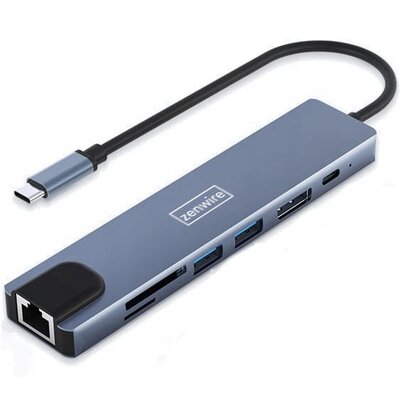 Hub ZENWIRE BYL-2311 8w1 USB Typu C 3.2 Gen. 1, Pasywny BYL-2311