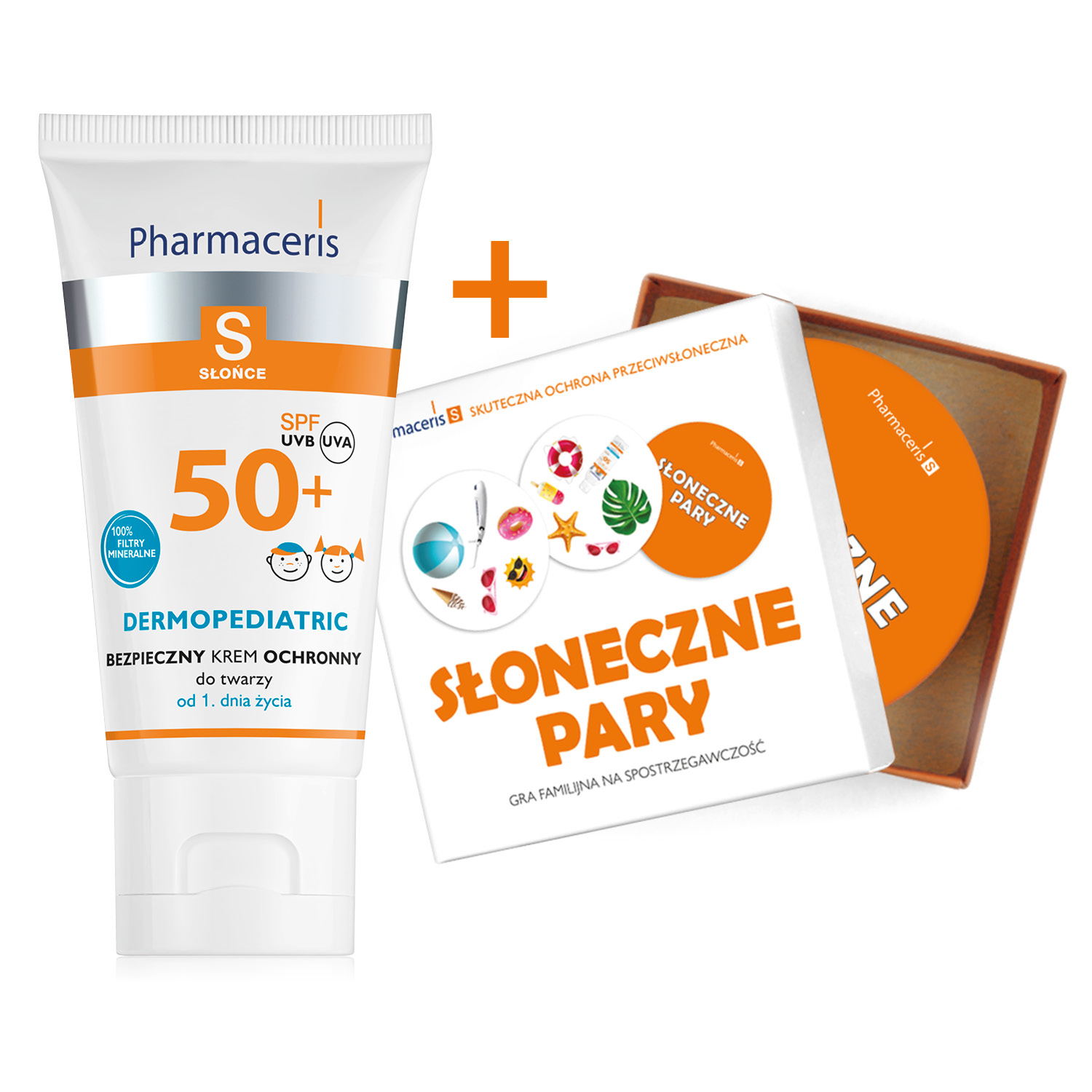 Pharmaceris Zestaw S Dermopediatric Krem SPF50+ 50ml + Gra słoneczne pary GRATIS