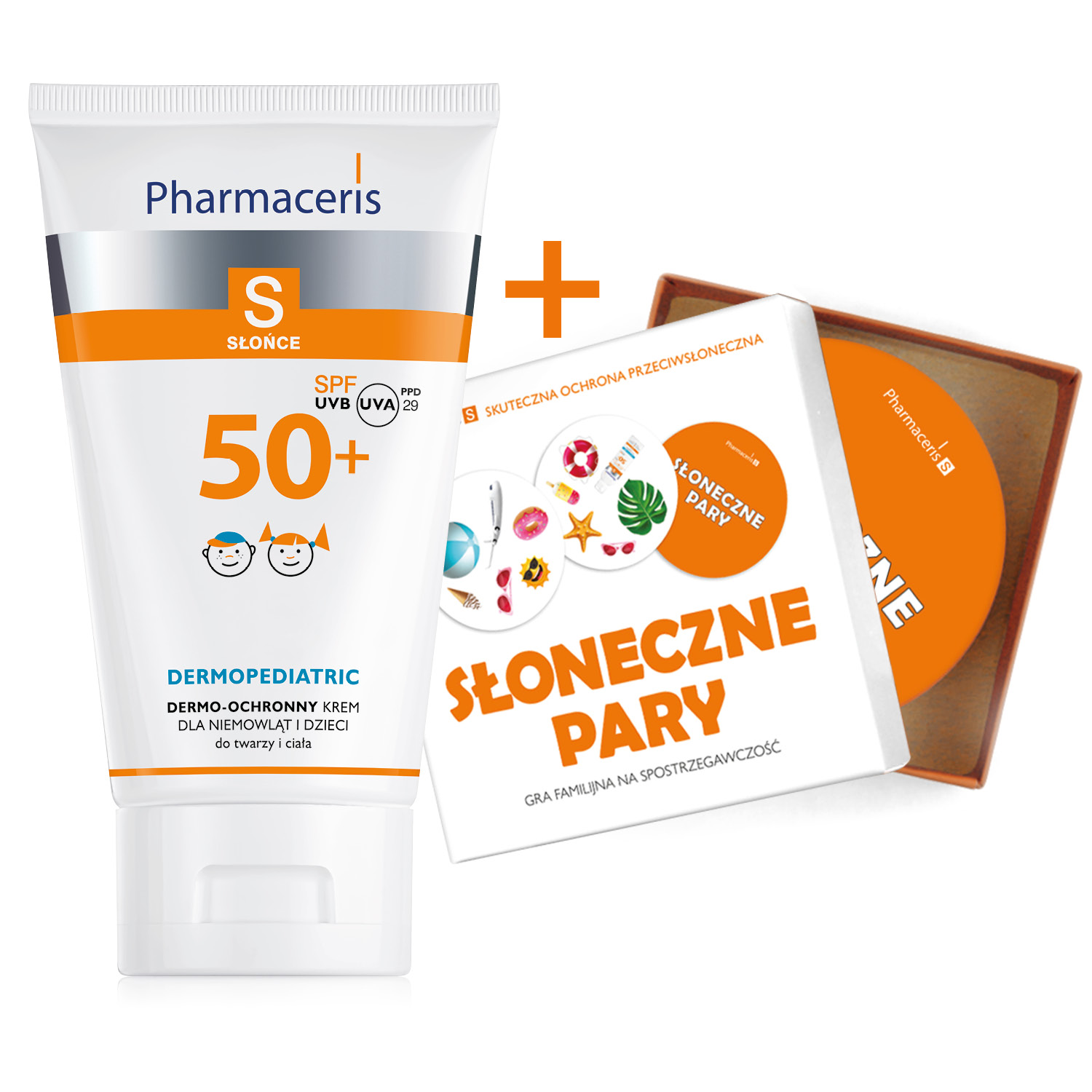 Pharmaceris Zestaw S Dermopediatric Krem SPF50+ 125ml + Gra słoneczne pary GRATIS