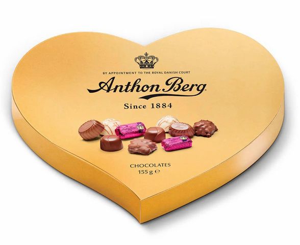 Bombonierka Anthon Berg Serce Heart Shaped Gold Box 155g