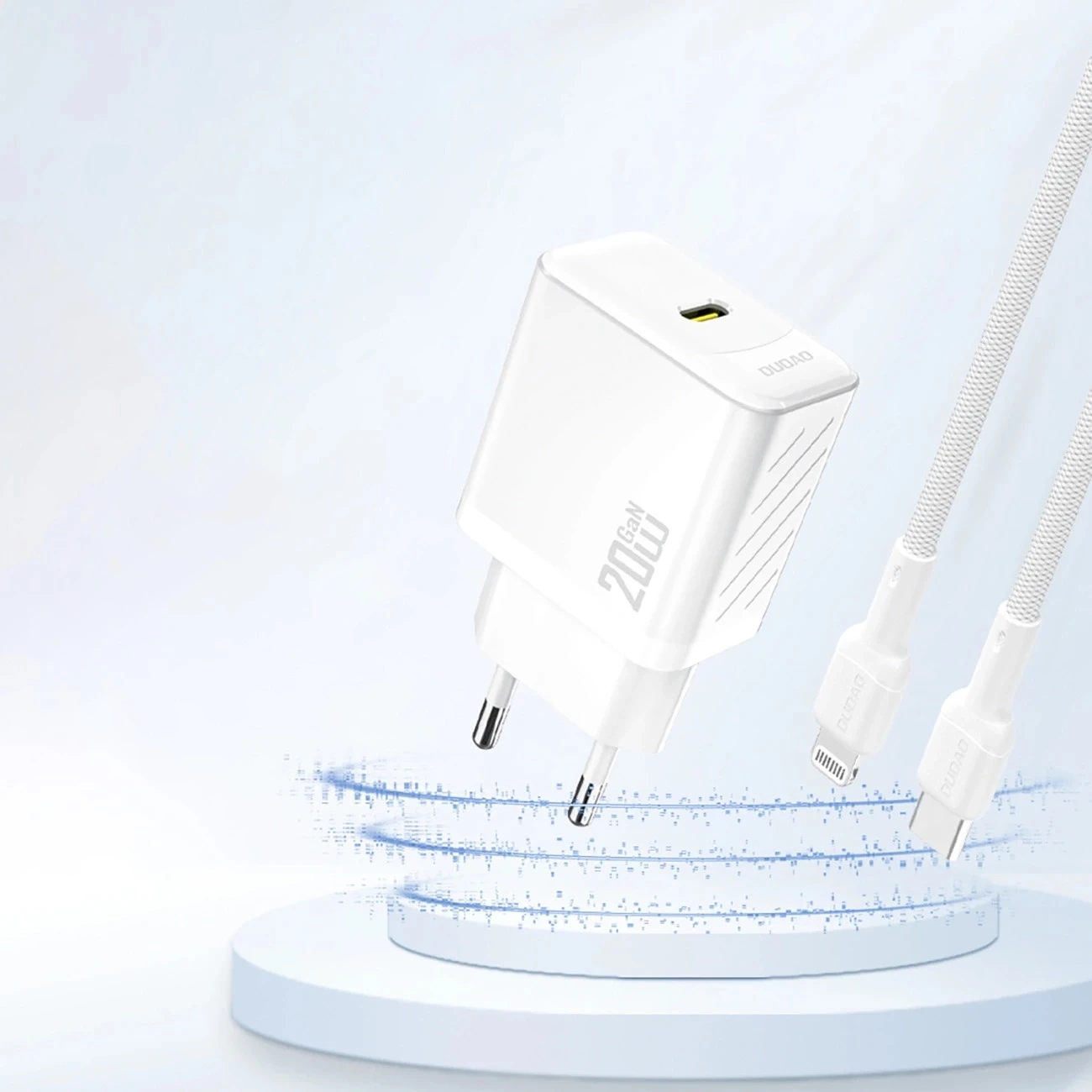 Ładowarka sieciowa Dudao PD20W GaN USB-C Szybkie ładowanie Power Delivery - Biała