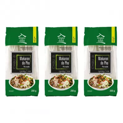 House of Asia Makaron ryżowy 4 mm do pho Zestaw 3 x 200 g