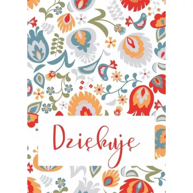 Karnet - Dziękuję - folklor