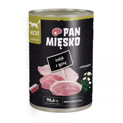 Pan Mięsko Karma mokra dla kota Indyk z gęsią 400 g