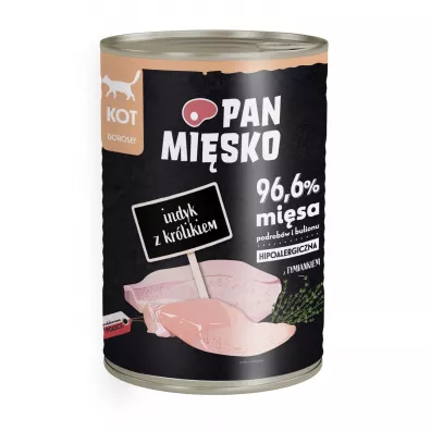 Pan Mięsko Karma mokra dla kota Indyk z królikiem 400 g