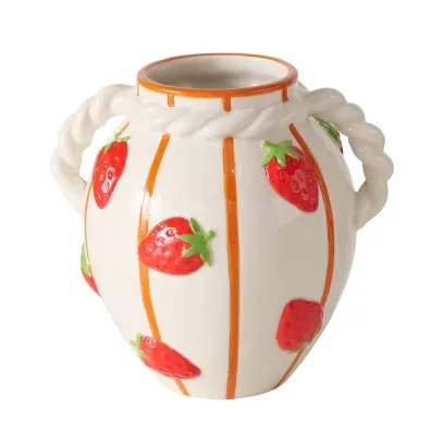 Boltze Wazon ceramiczny wzór w truskawki Fresas