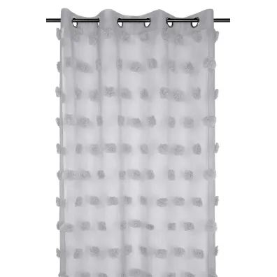 Stof Firana POMPINOU 140x260 pompony srebrna