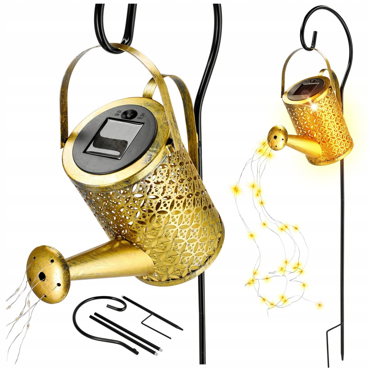 Lampa Solarna Ogrodowa Konewka Z Czujnikiem Zmierzchu Szczelna LED IP44
