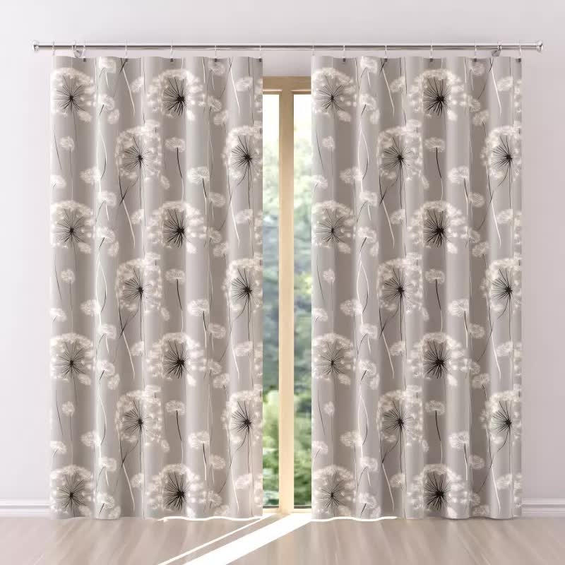 Zasłona tkanina drukowana Welur Dmuchawce Popiel 150cm - 150 cm