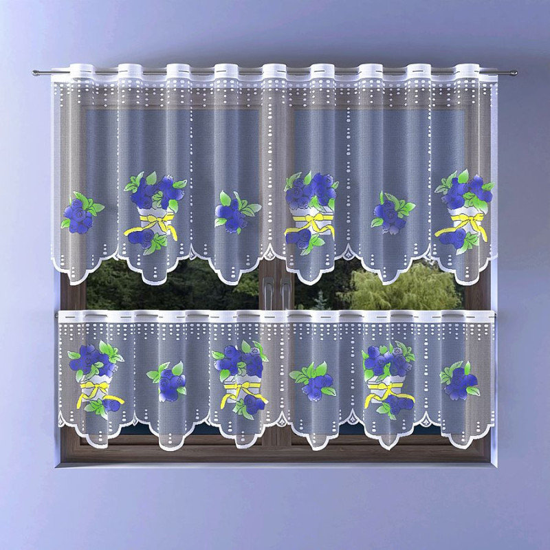 Zazdrostka żakardowa Jagody wys. 40 cm biało-kolorowa - 40 cm