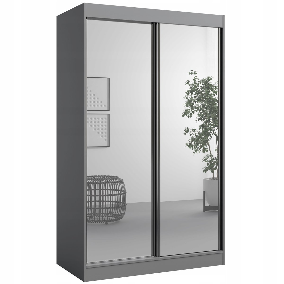 Szafa przesuwna z lustrem Como 2D2L 120 Szara