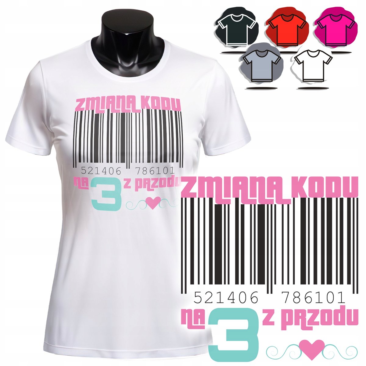 KOSZULKA DAMSKA Z NADRUKIEM T-SHIRT - WZÓR PREZENT URODZINY 20 KOD - L