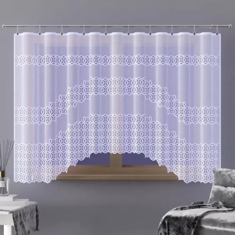 Firanka gotowa żakardowa Siloma A140 300x120 cm biała - 120 cm 300 cm