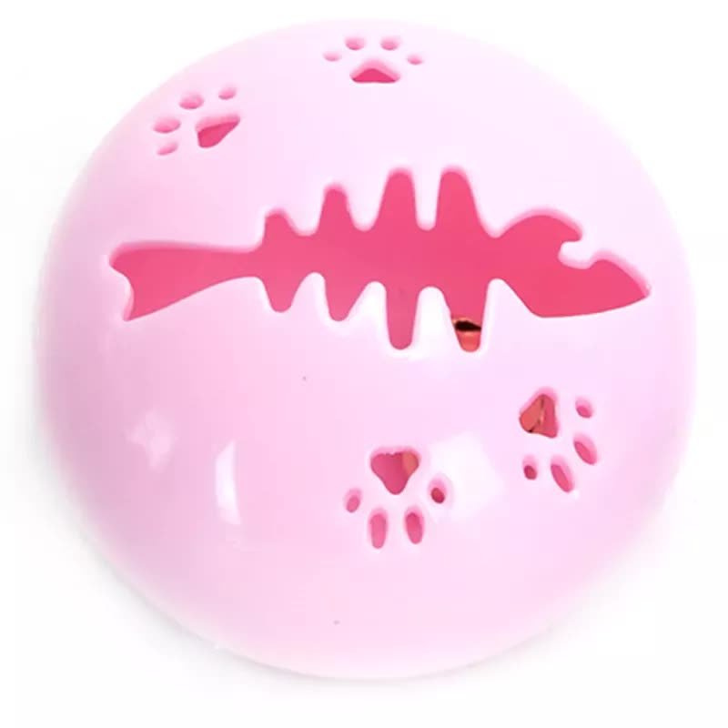 Piszcząca zabawka 5cm dla kota w kształcie kuli z wzorem ości rybki