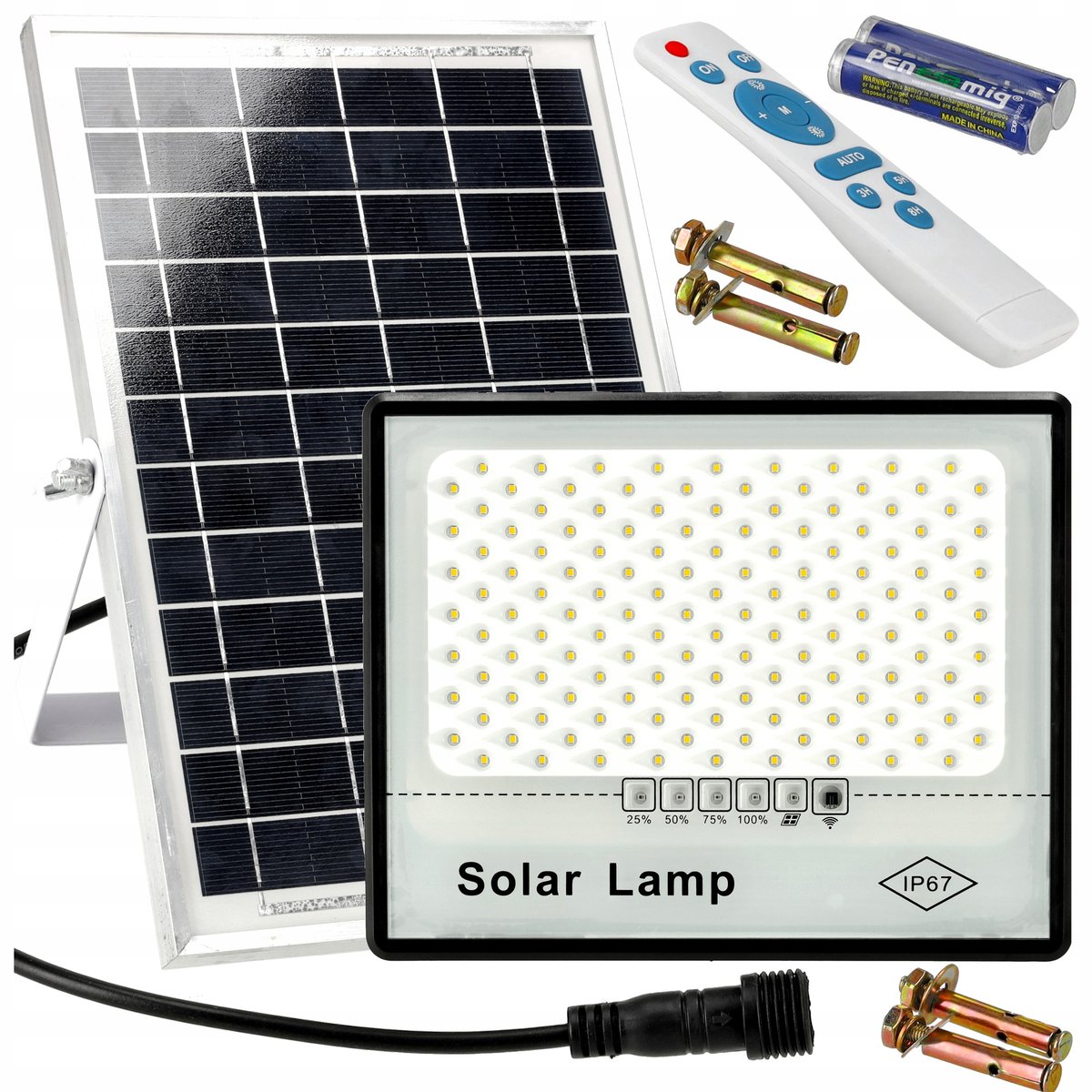 Lampa uliczna LED HALOGEN NAŚWIETLACZ SOLARNY 200W PANEL SOLARNY Solar