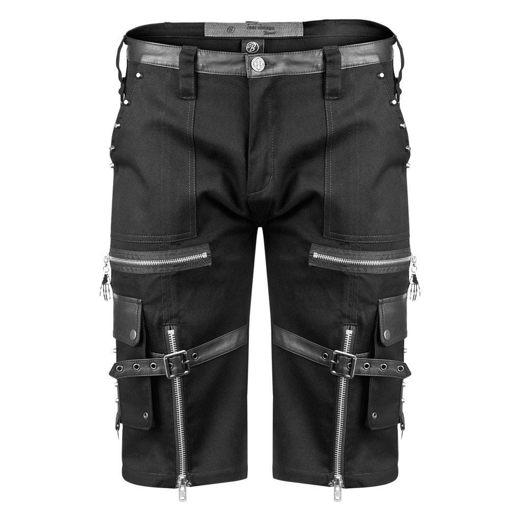 spodnie bojówki krótkie GOTHIC SHORTS - BLACK-S