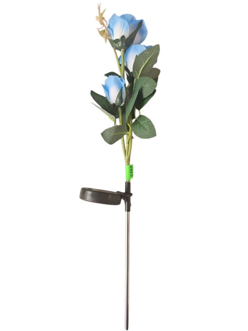 Solarne Kwiaty Róże Niebieskie 60 Cm Zimna Biel 1 Szt.