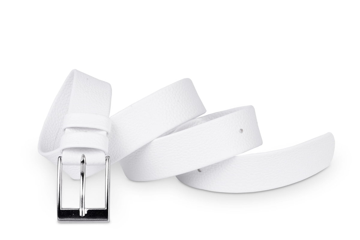 Pasek damski klasyczny biały eko 3 cm