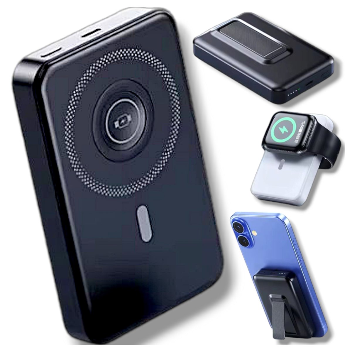 POWERBANK MAGNETYCZNY INDUKCYJNY BEZPRZEWODOWY 10000 mAhSZYBKIE ŁADOWANIE