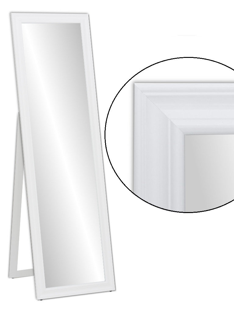 STYLOWE duże STOJĄCE lustro w OZDOBNEJ BIAŁEJ ramie o wymiarze 160x60cm