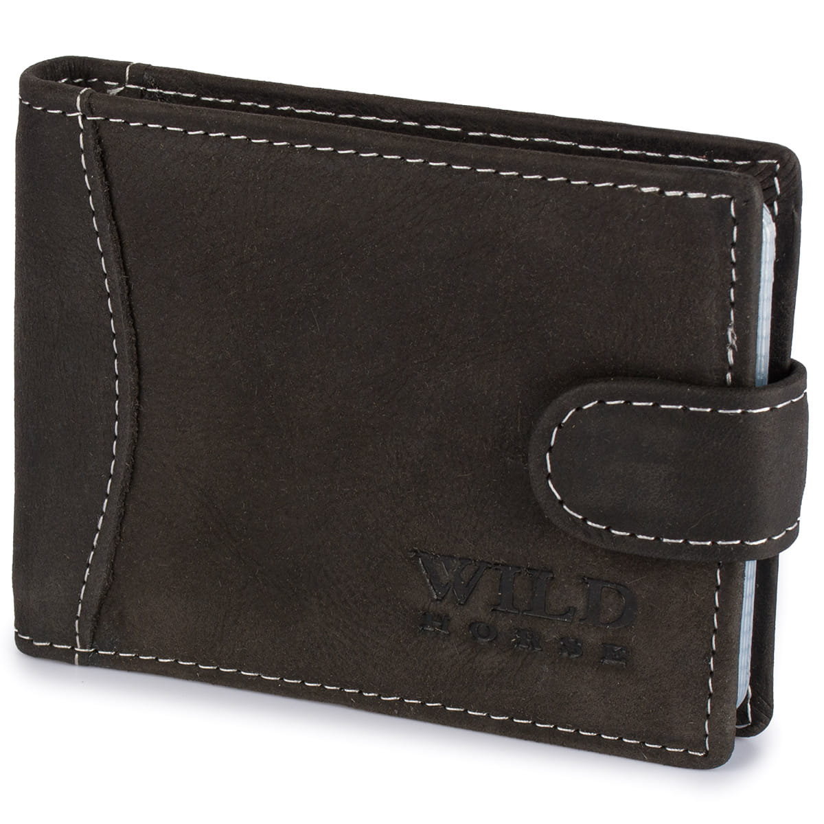 Etui na Karty Dokumenty Skórzane Wild Horse Hebanowe