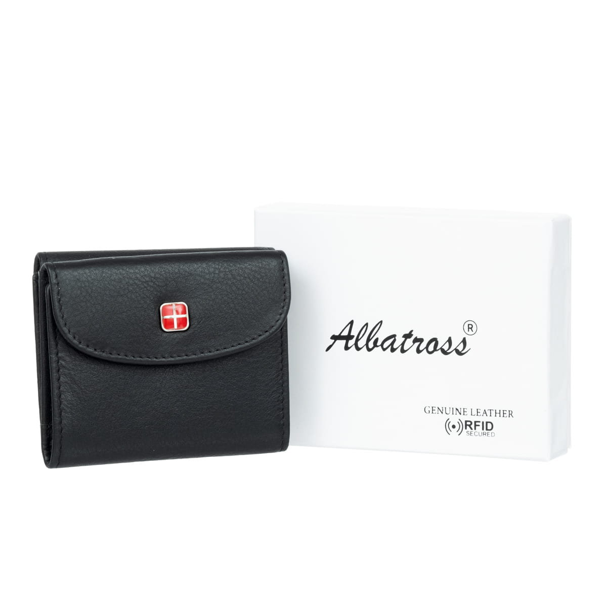 Mały Portfel Męski Skórzany Albatross Cruz Czarny