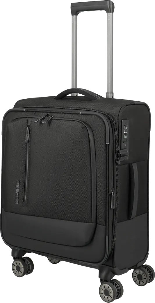 Walizka kabinowa poszerzana Travelite CrossLite 55 cm Black