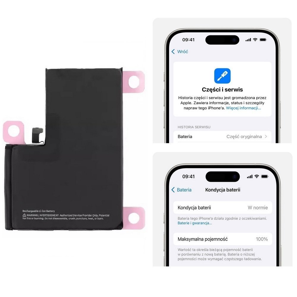 Bateria A2656 akumulator Li-ion 3095mAh Diagnosable z możliwością przypisania jako oryginał do Apple iPhone 13 Pro